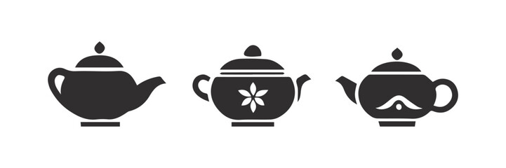 Set of teapot, vector illustration .