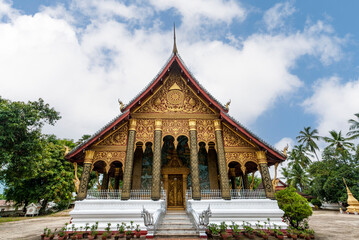 Exterior of the Wat Ho Siang temple in Luang Prabang, Laos, Asia