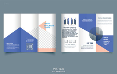 Trifold brochure design. Creative trend brochure template. Brochure Template Design , print ready
