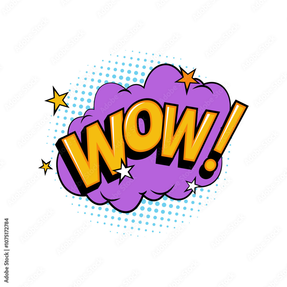 Poster comic books sound effect, isolated icon with speech word expression. vector wow, expression of surpr