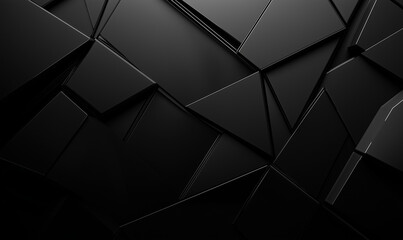 Abstract Minimalistic Black Background with Gradient, Black Texture, Cubism and Geometric Shapes for Design and Text