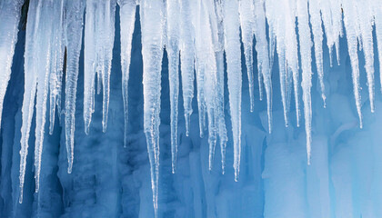 Sople lodu. Zimowa tapeta, tekstura lodu