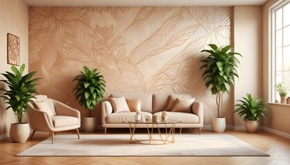 Photo interior modern design room 3d illustration