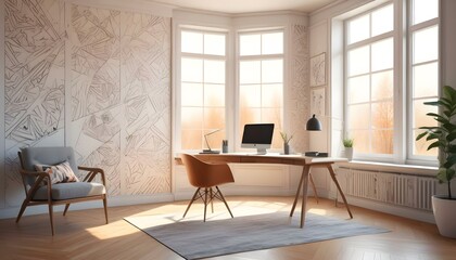 Photo interior modern design room 3d illustration
