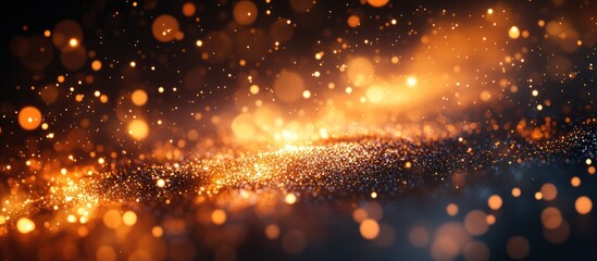 Fototapeta premium Abstract golden light bokeh and glitter background.