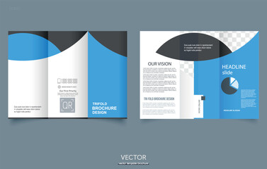 Corporate medical trifold brochure template. Creative and Professional tri fold brochure vector design. Flyer for printing. Easy to edit file. Vector graphics.