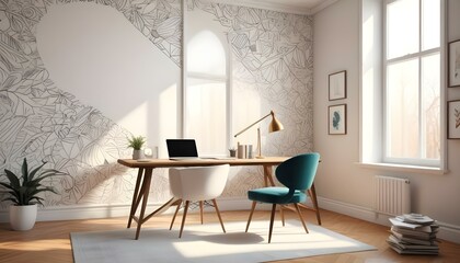 Photo interior modern design room 3d illustration