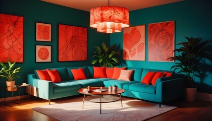 Photo interior modern design room 3d illustration