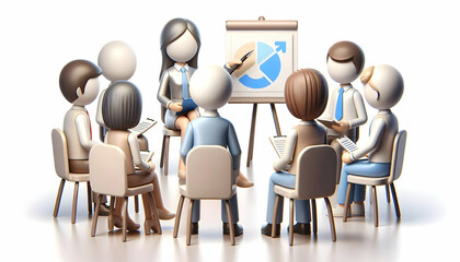 3D Community Manager Icon Focus Group Facilitation Community Insights Research Environment Ample Copy Space Text Graphic Design on Isolated White Background