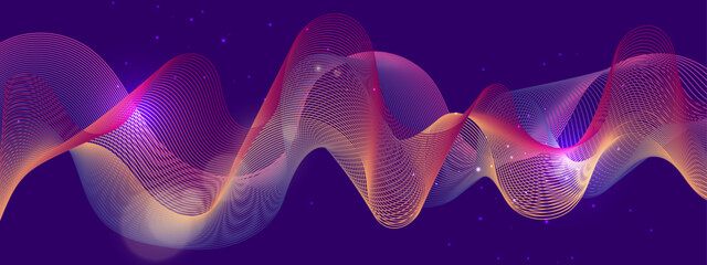 Fototapeta premium Abstract Wave Pattern in Gradient Colors on Modern Background. Ideal for modern designs, technology themes, or creative projects