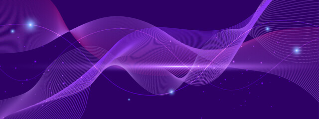 Abstract Colorful Wave Pattern on Dark Background