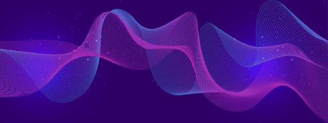 Colorful Abstract Waves on a Dark Starry Background. Perfect for Backgrounds, Presentations, and Digital Art Concepts