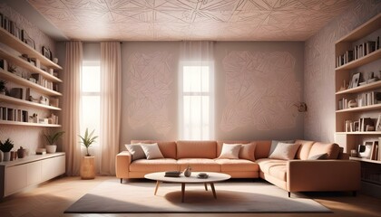 Photo interior modern design room 3d illustration