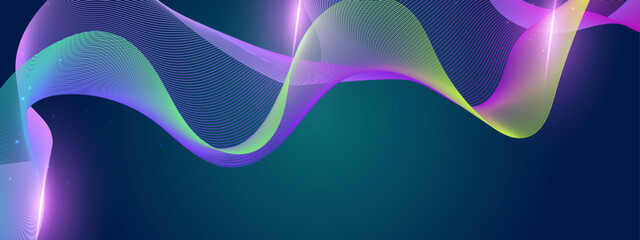 Colorful Abstract Wave Background Modern Tech