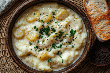 Icelandic plokkfiskur with mashed fish and potatoes in creamy sauce