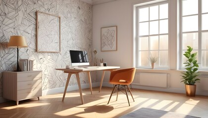 Photo interior modern design room 3d illustration