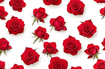 seamless pattern with red roses
