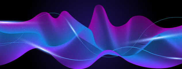 Abstract Colorful Wave Pattern on Dark Background