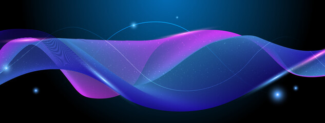 Vibrant Abstract Wave with Glowing on Background