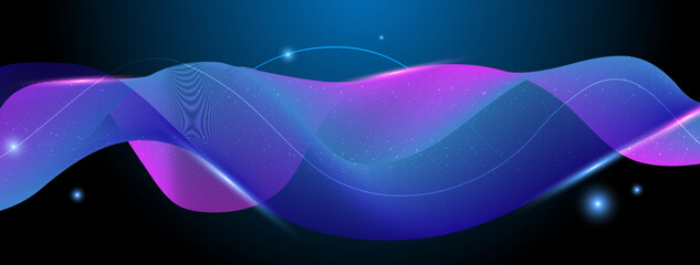 Abstract Background With Flowing Neon Swirls and Sparkles. Perfect for Creative and Tech Themes