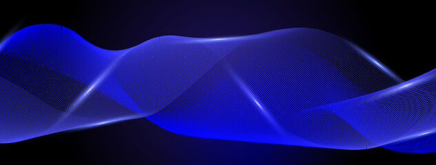 Abstract Gradient Wave on Dark Background with Light Effects