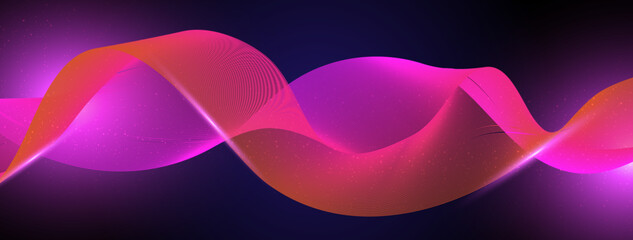 Vibrant Abstract Wave with Glowing on Background