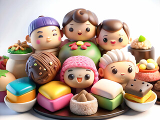 Obraz premium Macro Close Up of Seollal Traditional Lunar Calendar Concept: Intricate Designs, Vibrant Colors, Time-Honored Traditions, Cultural Heritage, Ample Copy Space - Korean Holiday Celebrations Stock Photo