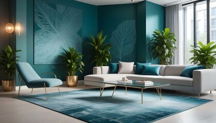 Photo interior modern design room 3d illustration