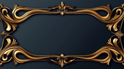 Ornate Gold Frame Design with Intricate Details and Elegant Swirls Ideal for Photographs and Artwork Presentation in a Luxurious Setting