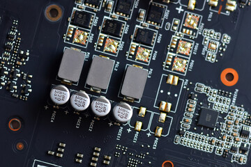 ICs on the motherboard, capacitors, various devices on the motherboard
