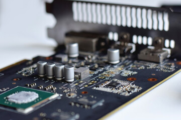 ICs on the motherboard, capacitors, various devices on the motherboard