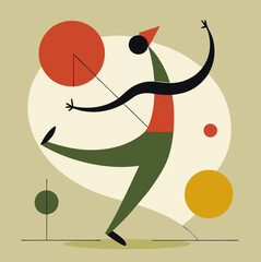 Discover a unique olive abstract dance poster for your interior