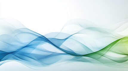Abstract waves in blue and green tones create serene background. smooth, flowing lines evoke sense of calm and tranquility, perfect for various design projects