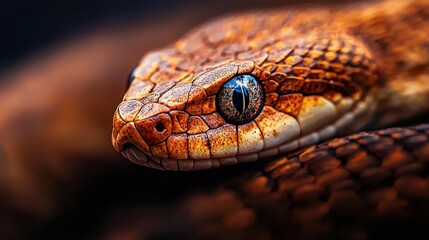 Fototapeta premium Close-up of a vibrant snake showcasing intricate scales