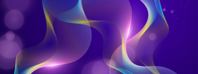 Abstract Colorful Wave Pattern on Dark Background