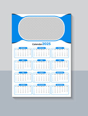 Modern 2025 One Page Wall Calendar Design, Company One Page Calendar 2025 Template
