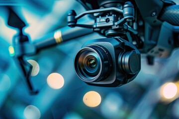 photographed a close-up of a drones camera lens