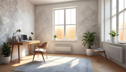 Fototapeta premium Photo interior modern design room 3d illustration