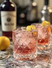 Negroni bianco with white vermouth, gin, and suze cocktail.