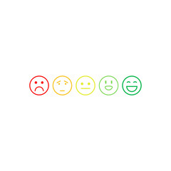Minimalist Emoji Rating Scale PNG