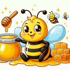 bee and honey