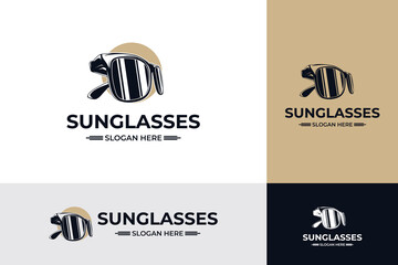 Silhouette of sunglasses logo design inspiration