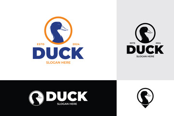 Animal logo - Silhouette of duck logo design
