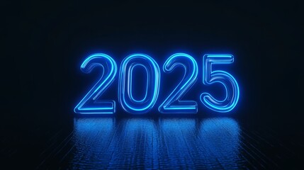 christmas background with neon blue vibrant 2025