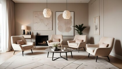 Photo interior modern design room 3d design