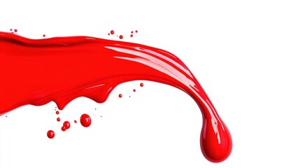 Red paint splash isolated on white background, vibrant and dynamic.