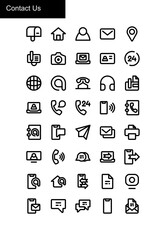 line icon collection, contact us icon