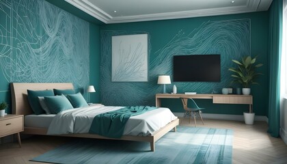 Photo interior modern design room 3d design