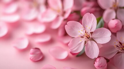 Fototapeta premium Delicate Pink Cherry Blossoms on a Soft Background