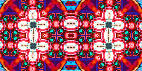 Seamless kaleidoscope pattern. The texture of the woven pattern. Endless pattern